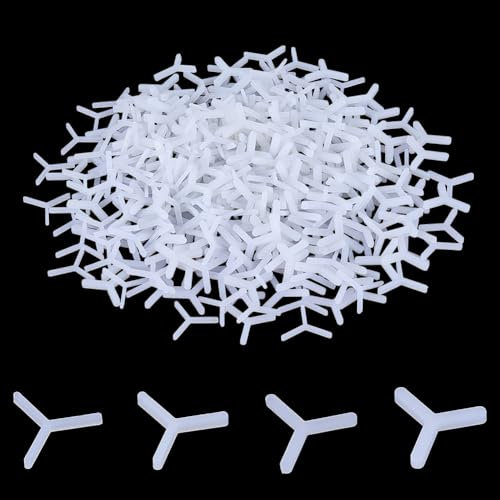 WEBEEDY 800 cunei spaziatura per piastrelle 4 misure cunei distanziatori in plastica per la posa di piastrelle, cunei spaziatura riutilizzabili a Y per la posa di porcellana (bianco)