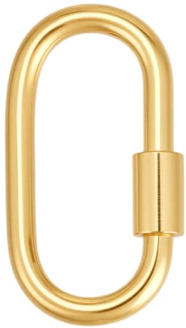 CRAFTYMELODY 925 Sterling Silber Karabiner Mit Schraubverschluss Goldfarbener Ovaler Karabinerverschluss Biegering Sicherer Verschluss Mit 1 Poliertüchern Zur Schmuckherstellung