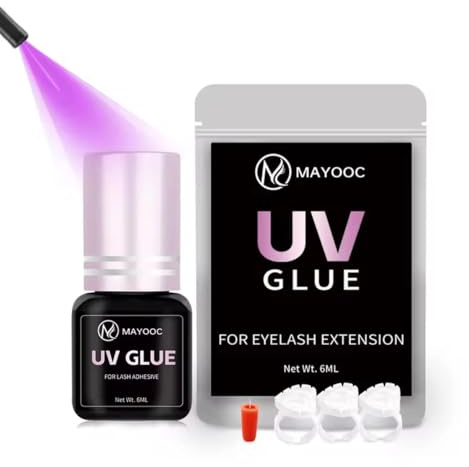 Mayooc Wimpernkleber, 5 ml, Transporante, Trockenzeit 3 Sekunden, UV-Kleber für Wimpernverlängerung, Korea-Formel