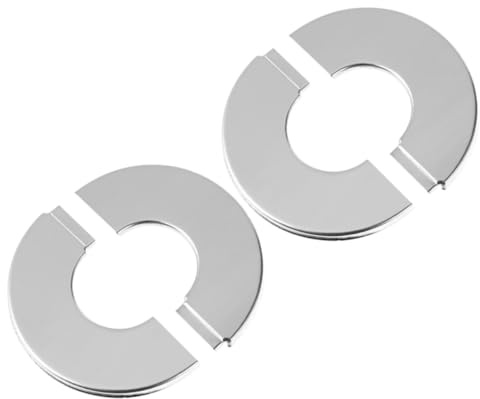 OSALADI 2 Stück Edelstahl Abdeckkappen Aufputz Flansch Rosetten für Wandrohre Sanitär Heizkörper Wasserhahn Duscharmatur Einfach zu Montieren Split Design