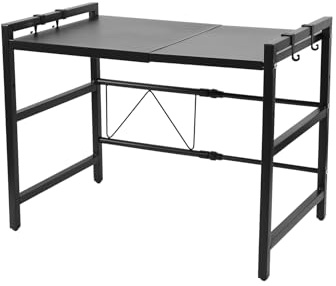 Ujjdwiurgh Scaffale espandibile per forno a microonde, mensola regolabile a 2 livelli per piano di lavoro della cucina, tostapane resistente
