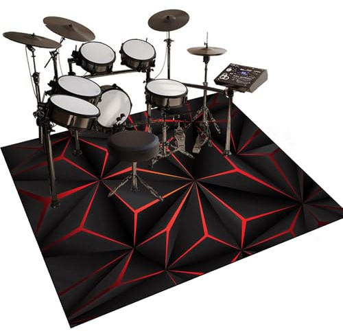 Qesjodfu Schlagzeugteppich Drum Matte Schallschutz Akustik Teppich rutschfest Schalldicht Drum Teppich Schallschutzdecke für Bass Drum Snare Drum Instrumente Teppich Schlagzeug Teppich 160 x 140 cm