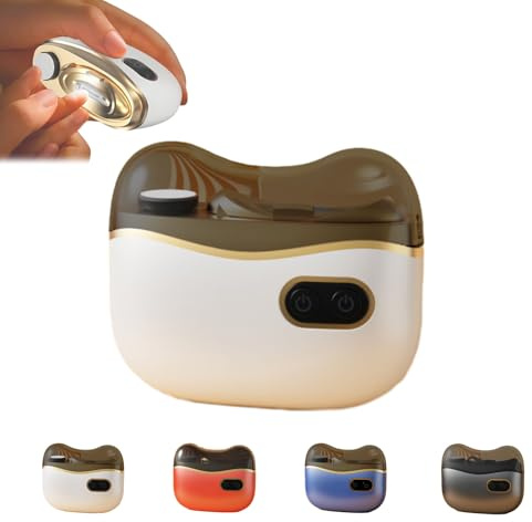 Auto Gentle Filing Ponceuse à ongles 2 en 1 Coupe-ongles et polisseuse automatique douce pour personnes âgées et enfants, silencieuse et douce pour la peau, pour la maison et les voyages (blanc)