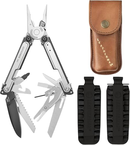 Leatherman ARC Multiherramienta 20 en 1 con Funda Heritage de Cuero y Kit de Puntas (42) - Cuchilla MagnaCut y Tecnología FREE