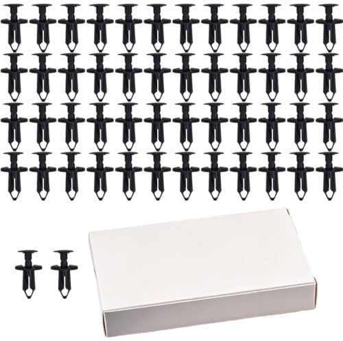51 Clips Fixation Voiture Noir Rivet Plastique Pare-Chocs Porte Auto | Boite rangement incluse, universel, panneaux portes, agrafe carrosserie, remplacement piece, compatibilite large