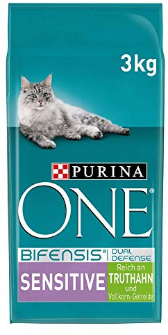 PURINA ONE BIFENSIS Sensitive Katzentrockenfutter: reich an Truthahn & Reis, hohe Verträglichkeit bei Katzen mit empfindlicher Verdauung, mit Omega 6