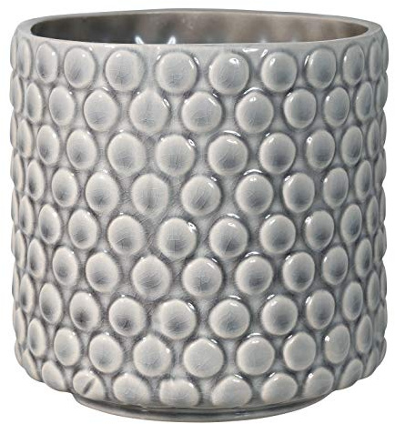 Bloomingville Blumentopf Dot - Dekorative Blumentöpfe Farbe für den Innenbereich, Retro-Stil, kreativ, S (12,5 cm Ø), Grau, Keramik