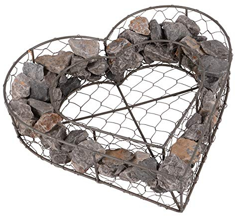 UNUS Allerheiligen Grabschmuck Herz Deko Gabione Pflanzschale Metall