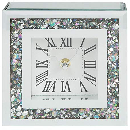Widdop Hestia Crystal Border Mantel Clock 15cm