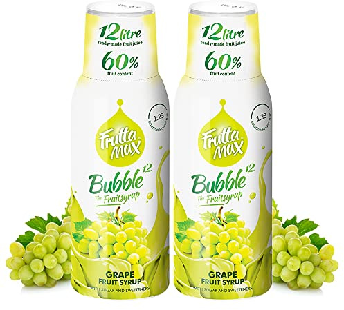 2 Pack - FruttaMax Grape Syrup | Less Sugar | 60% Real Fruit Concentrate | Suitable for soda Machine 2x500ml