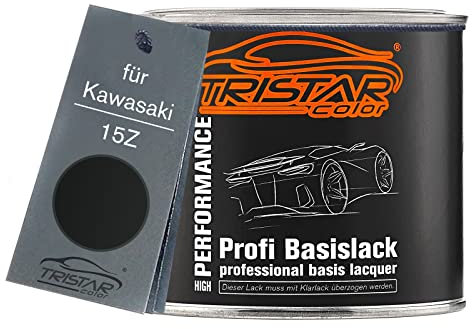 TRISTARcolor Motorradlack Dose spritzfertig für Kawasaki 15Z Spark Black Metallic Basislack 0,5L