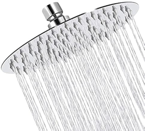 Eidoct Pommeau de douche à effet pluie de 30,5 cm, grand pommeau de douche rond haute pression en acier inoxydable, couverture complète du corps avec buse en silicone