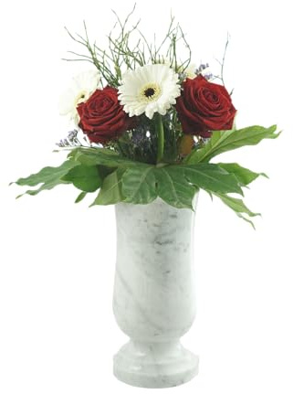 designgrab Taille-exclusiv Vase funéraire XL en marbre de Carrare Blanc