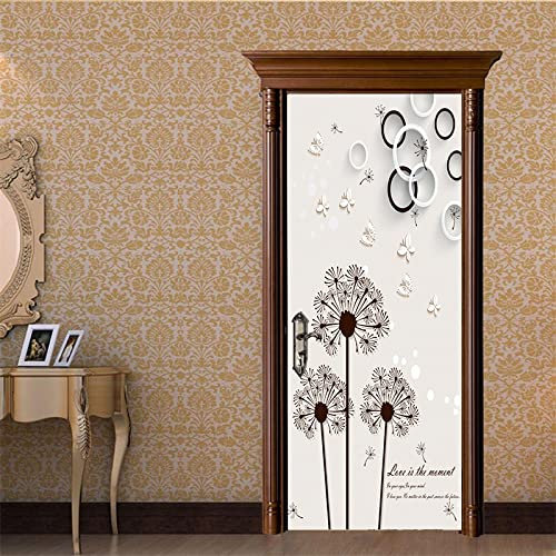 Türtapete Selbstklebend 80X200 Löwenzahn Türtapete Selbstklebend Türposter,Fototapete Selbstklebend 3D Pvc Türaufkleber Diy Türbild,Türfolie Poster Tapete