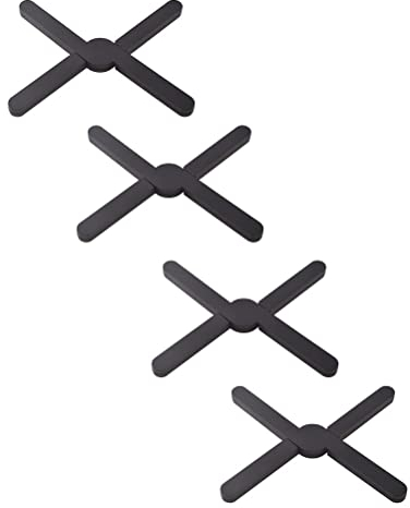 LATRAT 4 Stück Topfuntersetzer Silikon Klappbar Topf Untersetzer Aufklappbar Topflappen Topfuntersetzer klappbar, für Töpfe Tassen und Anderes Geschirr Verwendet