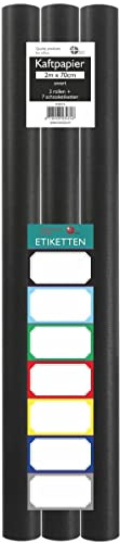 Benza Kaftpapier Schulbücher - Schwarz - 200 x 70 cm - 3 Rollen