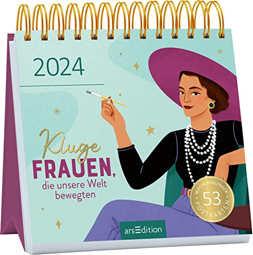 Postkartenkalender Kluge Frauen, die unsere Welt bewegten 2024: Wochenkalender 2024, 53 Postkarten mit Zitaten von starken Frauen