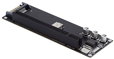NFHK Oculink SFF-8612 SFF-8611 auf PCIE PCI-Express 16x 4X Adapter mit SATA Power Port für Mainboard Grafikkarte
