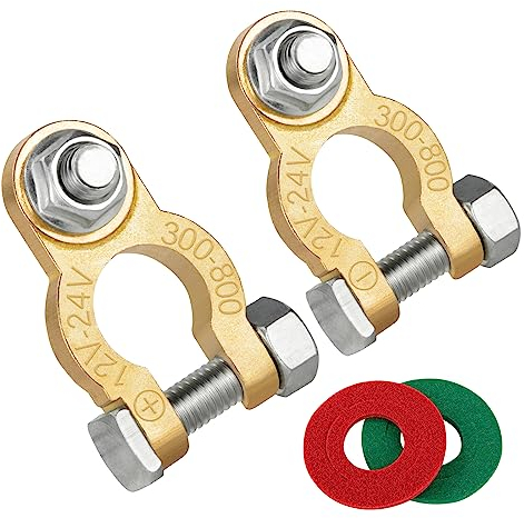 Terminali Batterie di Auto 12V/24V Morsetti di Batteria con Bulloni M8 Connettori di Batteria per Motociclette Camion Veicoli Elettrici 2 Pezzi