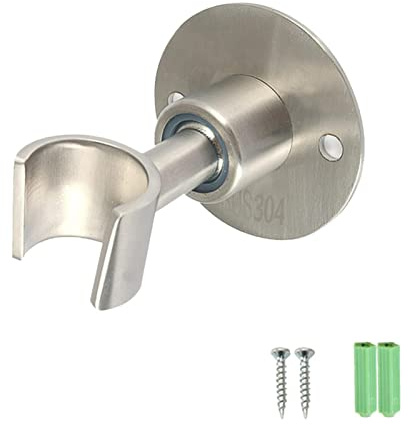 iayokocc Shower Head Holder Adjustable Bracket Wall Mount SUS304 Stainless Steel Wall Mount Bracket with Screws Heavy Duty Shower Head Holder Home Bathroom No Punching Holder
