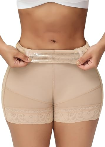 SHAPSHE Faja Moldeadora de Levantamiento de glúteos para Mujer, Control de Abdomen, Pantalones Cortos moldeadores de Abdomen, Bragas Moldeadoras de glúteos, Beige, XL