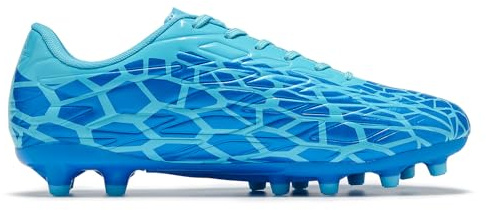 LEOCI Men's Soccer Cleats Women's Football Shoes Unisex Outdoor Rugby Boots Blue/Light Blue