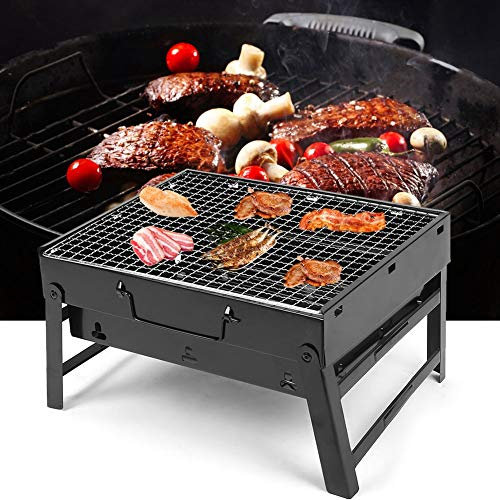 Barbecue Pliable Portable En Acier Inoxydable – Petit Barbecue Au Charbon De Bois Pour le Camping En Plein Air – Grill De Table – Compact Et Léger – Mini Grill Adapté Aux Voyages
