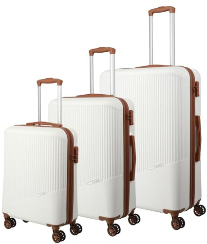travelite Set de valises à 4 Roues, 3 pièces Tailles L/M/S, Bali, trolleys à Coque Dure en ABS avec Serrure à Combinaison TSA (Valise à Main sans TSA)