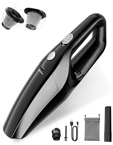 TEMOLA Handheld Vacuum Cleaner, Hand Held Vacuums Cordless with 2 HEPA Filters, Portable Mini Vacuum Cleaner, Rechargeable Car Vacuums for Home Car Carpet and Pet Hair