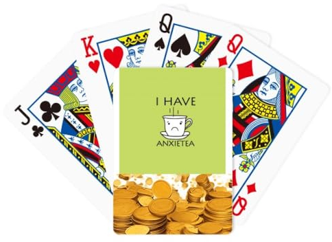 no/no Anxiety Teacup Diet Art Deco Fashion Gold Poker Playing Card Classic Game