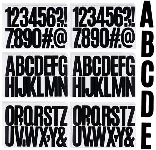 18 Blatt Alphabet Zahlen Aufkleber, 7,6cm Selbstklebende Vinyl Alphabet Aufkleber Wasserfeste Buchstaben Aufkleber Großbuchstaben zum Basteln Briefkasten Auto Heimdekoration(Schwarz)