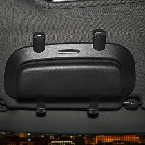 LeaHy Für BMW 5 Series 2011-2022 Auto Brillenhalter Brillenetui, ABS Sonnenbrille Brillenbox Sonnenblende Multifonction Aufbewahrungsbox Organizer Innenraum Zubehör,A/Black