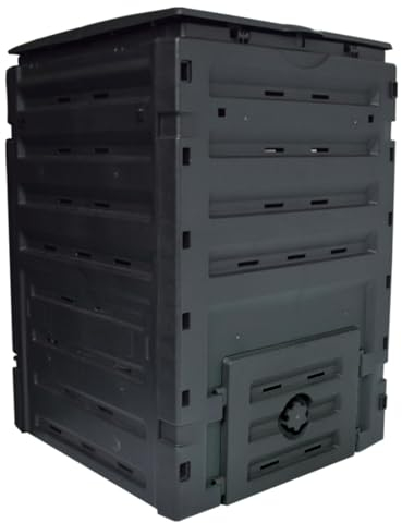 Gtzly Compostiera da Giardino, Contenitore for Compost da Esterno Efficiente, Compostiera in PP Nero di Grandi Dimensioni da 120 Galloni/450 Litri for Rifiuti di Giardino, Cucina E Cortile