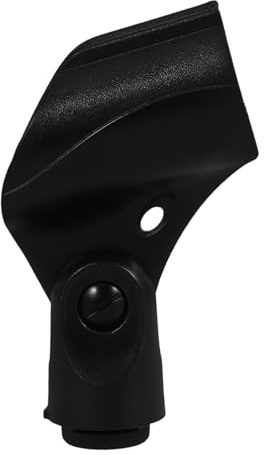 Mikrofonklemme in U-form mit Kupfergewinde, Schwarz Kunststoff | Klemmmaß 28,5 bis 45mm, Gewindebohrung 15,5mm, Stabiler Halt, Wiederverwendbar, Tragbar