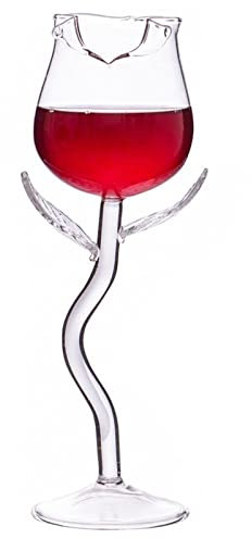 CHDWEY Kelch Becher Tragbares Weinglas Rose Shaped Cup