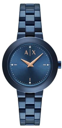 Armani Exchange Orologio da donna, Movimento al quarzo a due lancette e cassa da 36 mm con cinturino in acciaio o pelle