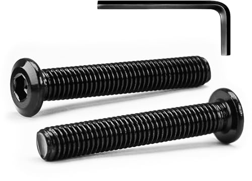 M8 x 45 mm 10 Piezas de Tornillos de Cabeza Hueca Hexagonal de Cabeza Plana Pernos, Acero Inoxidable A2 V2A, Pernos de Cabeza Plana, Rosca Completa, Óxido Negro (con Llaves Allen)