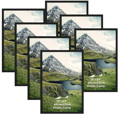 Giftgarden Cornice 40x60,Cornice Nera in Alluminio, Cornice da Parete, Decorazione per Casa,Set di 7