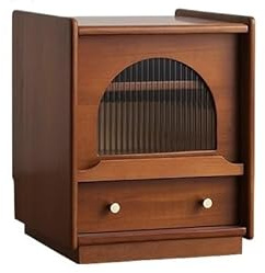Comodino moderno in legno massello, 40 x 44 x 50 cm, comodino retrò per camera da letto, soggiorno e balcone, elegante console portaoggetti per la decorazione della casa