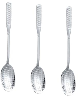 Zerodeko 3 pezzi Cucchiai da Acciaio Inossidabile Design Forma Racchetta da Tennis Cucchiai da Dessert Ergonomici Gelato e Snack Dolci per Ristoranti e Uso
