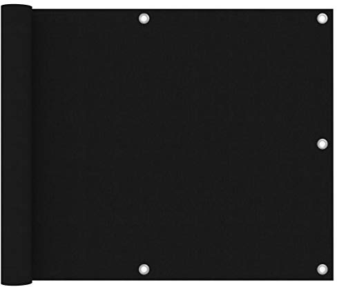 Brise-Vue pour Balcon et Terrasse, Tissu Oxford Imperméable avec Revêtement PU, Protection UV et Coupe-Vent, Cache Balcon Brise Vue Extérieur, Noir, Dimensions 75 x 300 cm