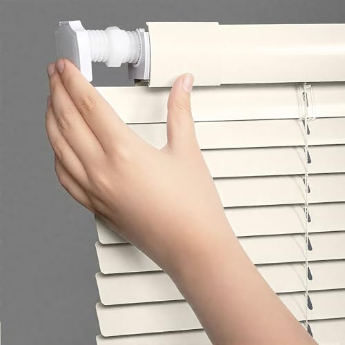 Ohne Bohren Aluminium Jalousie für Fenster, nach Maß innen Verdunkelungsrollo Größen von 20 bis 160 Breit, Sonnenschutz Alu-Jalousien, Lichtschutz Lamellenrollo(Milky White)