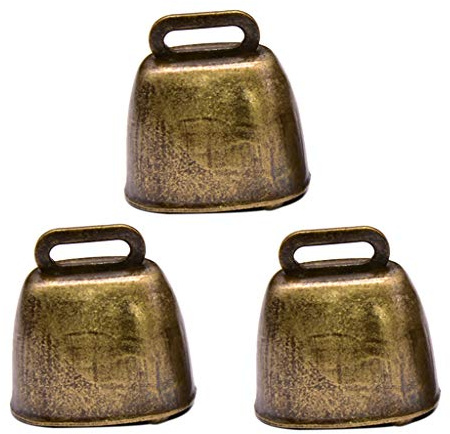 BUBEFSKD Confezione da 3 Campanelli in Ottone per Mucche Pecore Pascolo Animali da Fattoria Accessori Antifurto La Casa Palla Recupero in Schiuma