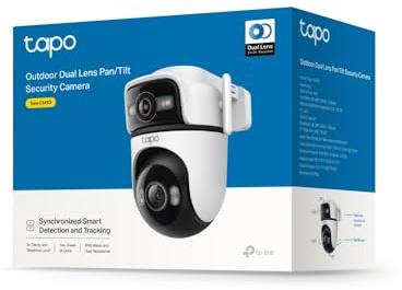 Tapo C545D Outdoor Security Camera, Dual Lens 2K 3MP CCTV Camera with Pan/Tilt, Smart Tracking, Wide-Angle & Telephoto Lens, Colour Night Vision, AI Detection, IP66 WiFi Camera, Alexa & Google Home