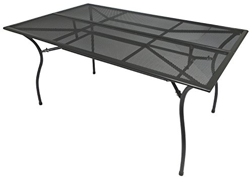 DEGAMO Gartentisch Classic 90x150cm rechteckig, aus Metall, Tischplatte Streckmetall, anthrazit, Outdoor