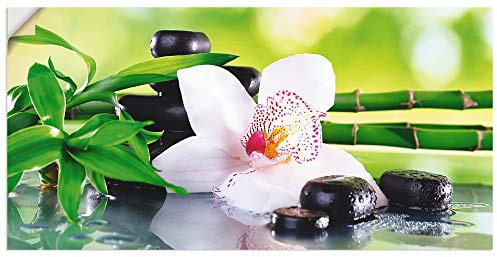 ARTland Wanddeko Wandtattoo selbstklebende Vinylfolie Asien Orchideen Bambus Steine Pflanze Zen Wellness T9IQ