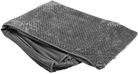 FurHaven Replacement Dog Bed Cover Minky Plush & Velvet Contour Luxe Lounger, Machine Washable - Gray, Jumbo Plus (XX-Large)