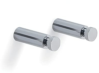GEDY Appendiabiti da Parete tondi cromati, 2 Appendiabiti da Muro tondi 5,5CM, Misure e Peso: 5,5X1,6X1,6 CM & 0,06 kg, Appendini Bagno Realizzati in Ottone, Design R&S Gedy, 2 Anni di Garanzia