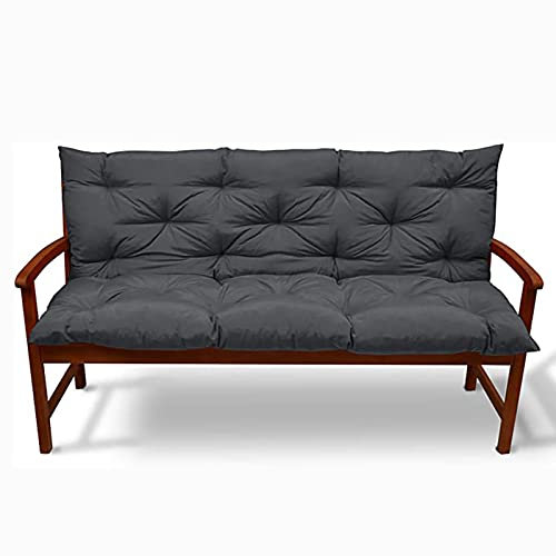 SRHWBF Bankkissen Hollywoodschaukel Relax Palettenkissen mit Rückenlehne Gartenschaukelkissen mit Nähten gesteppt Gartenkissen Sitzpolster (Black 39x39x4in)