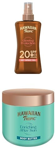 Hawaiian Tropic - Lot coconut addict - Spray Huile-gel Solaire Protectrice SPF20-200 ml + Hawaiian Tropic Body Butter 250ml
